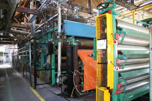 Paper making machine inside a mill